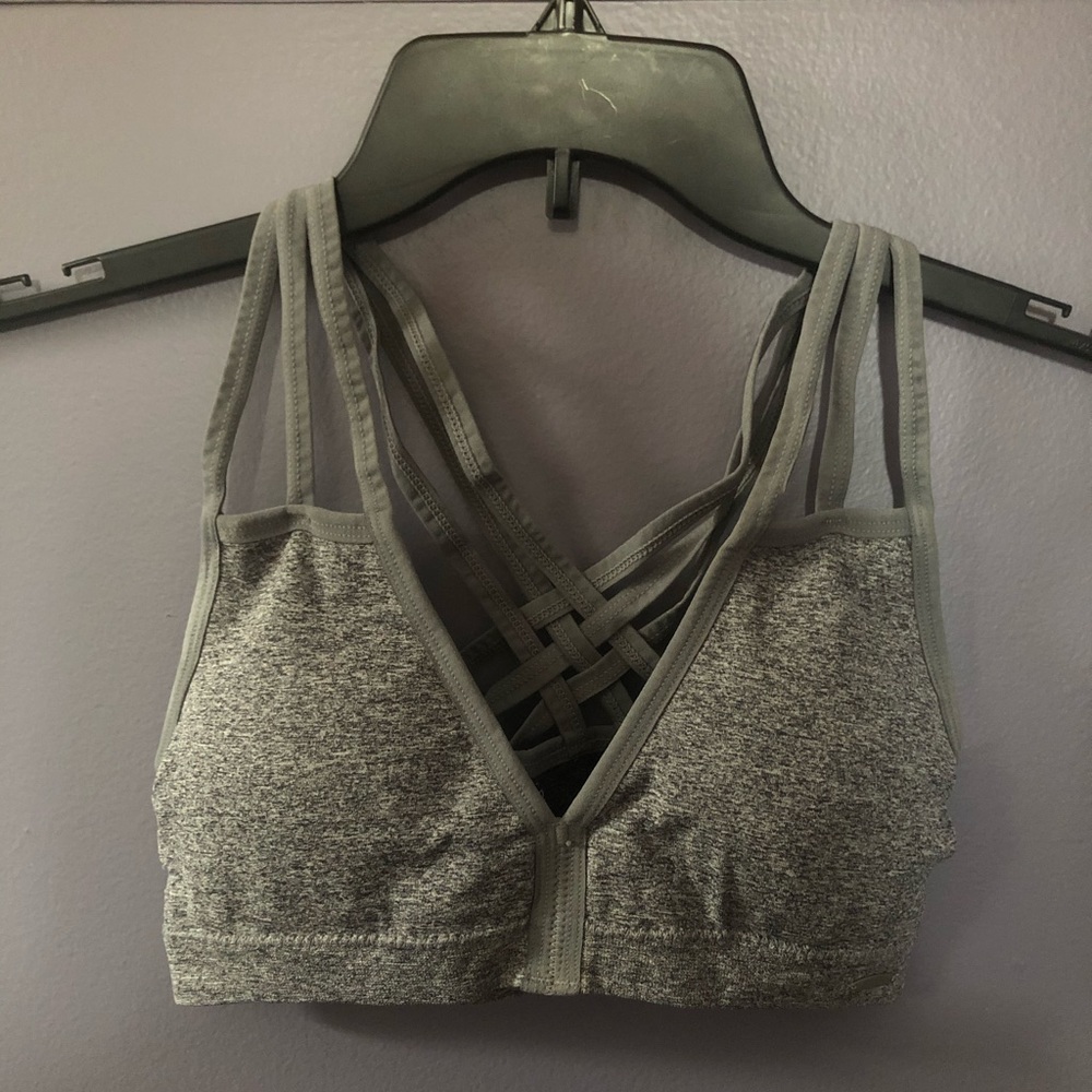 Crisscrossed sports bra